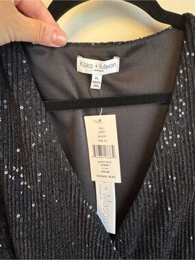 Koko + Mason Black Sequin Jumpsuit - XL